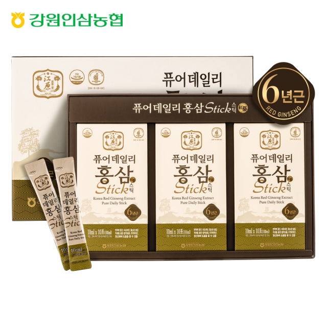 강원더몰,[2+1] 강원인삼농협 퓨어데일리 홍삼스틱(10ml*30포)_추석 특판